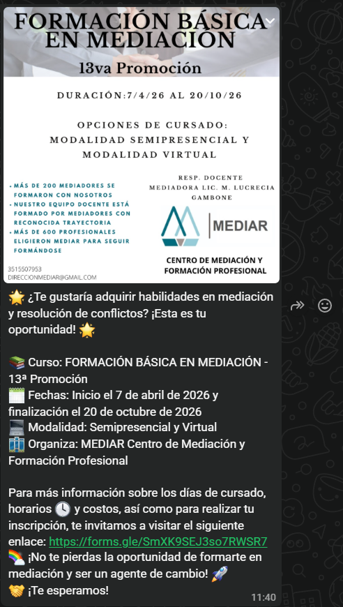 Formación Básica en Mediación